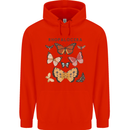 Rhopalocera Butterfies Butterfly Mens 80% Cotton Hoodie Bright Red