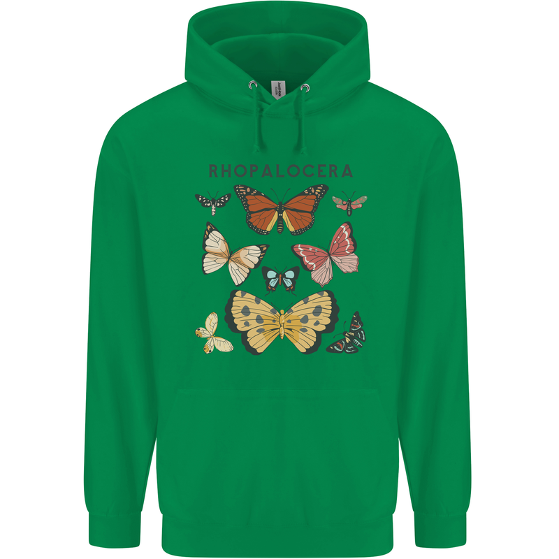 Rhopalocera Butterfies Butterfly Mens 80% Cotton Hoodie Irish Green