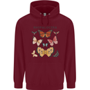 Rhopalocera Butterfies Butterfly Mens 80% Cotton Hoodie Maroon