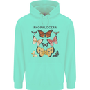 Rhopalocera Butterfies Butterfly Mens 80% Cotton Hoodie Peppermint