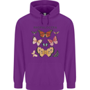 Rhopalocera Butterfies Butterfly Mens 80% Cotton Hoodie Purple