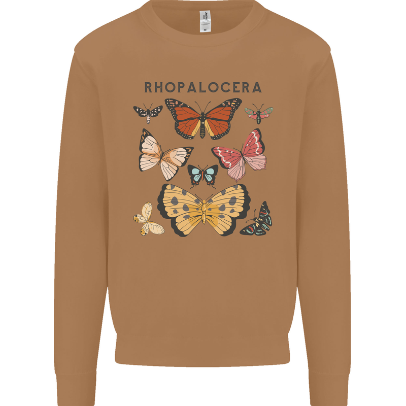 Rhopalocera Butterfies Butterfly Mens Sweatshirt Jumper Caramel Latte