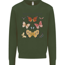 Rhopalocera Butterfies Butterfly Mens Sweatshirt Jumper Forest Green