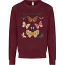 Rhopalocera Butterfies Butterfly Mens Sweatshirt Jumper Maroon