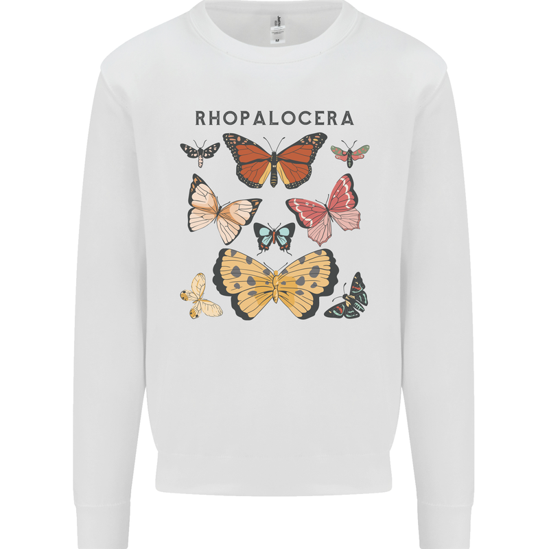 Rhopalocera Butterfies Butterfly Mens Sweatshirt Jumper White