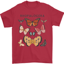 Rhopalocera Butterfies Butterfly Mens T-Shirt Cotton Gildan Red