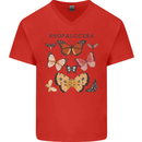 Rhopalocera Butterfies Butterfly Mens V-Neck Cotton T-Shirt Red