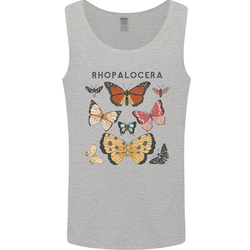 Rhopalocera Butterfies Butterfly Mens Vest Tank Top Sports Grey