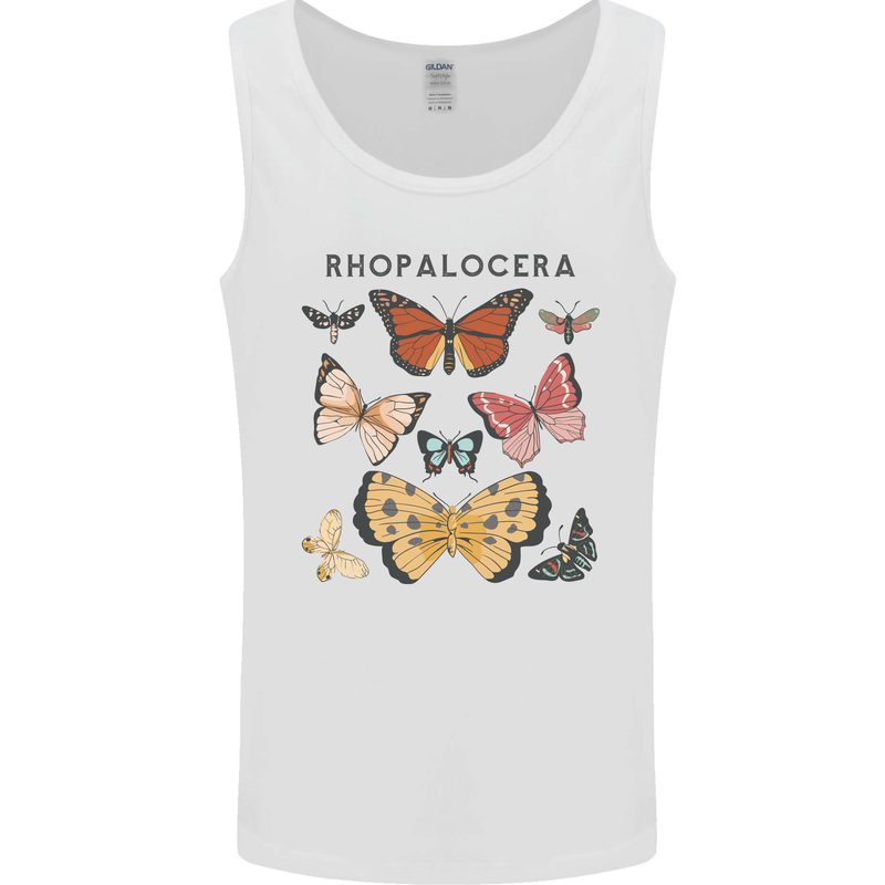Rhopalocera Butterfies Butterfly Mens Vest Tank Top White