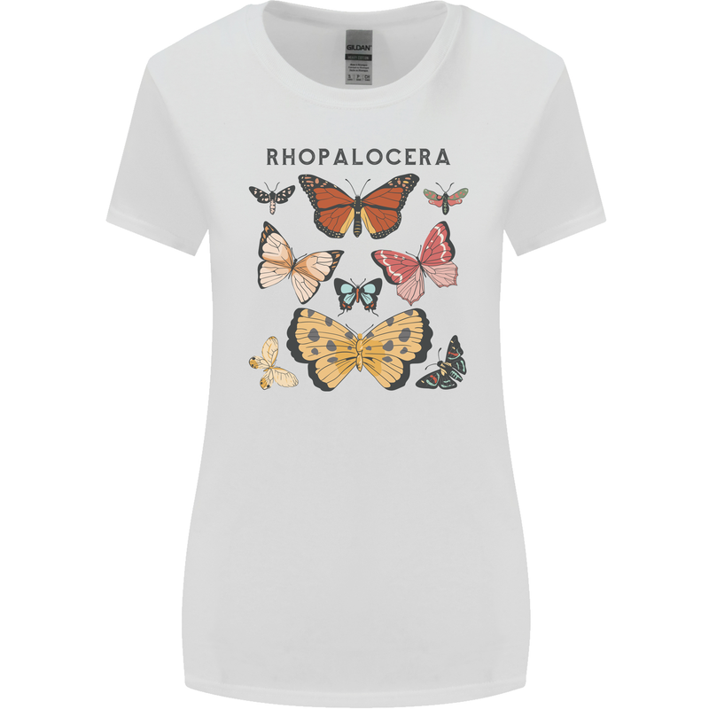Rhopalocera Butterfies Butterfly Womens Wider Cut T-Shirt White