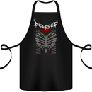 Rib Cage Beloved Gothic Heavy Metal Biker Cotton Apron 100% Organic Black