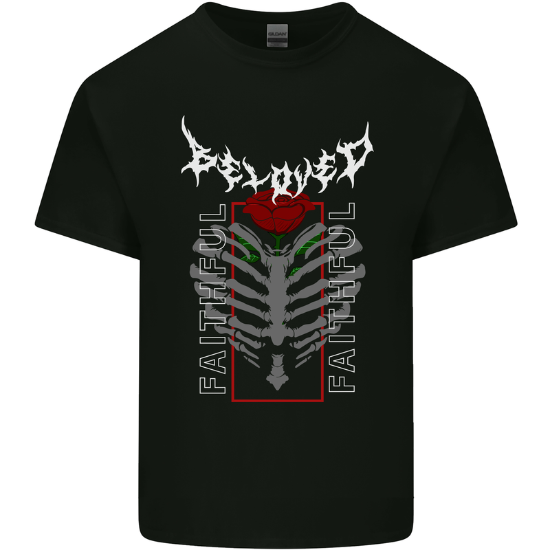 Rib Cage Beloved Gothic Heavy Metal Biker Kids T-Shirt Childrens Black