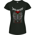 Rib Cage Beloved Gothic Heavy Metal Biker Womens Petite Cut T-Shirt Black