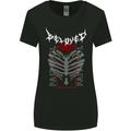 Rib Cage Beloved Gothic Heavy Metal Biker Womens Wider Cut T-Shirt Black