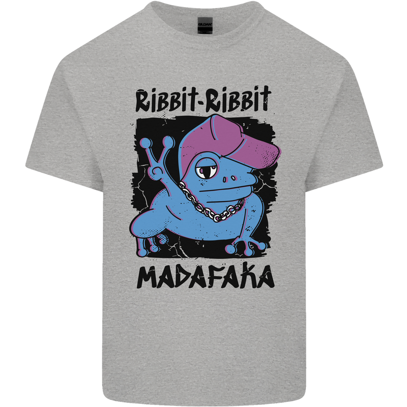Ribbit Madafaka Funny Gangsta Frog Kids T-Shirt Childrens Sports Grey