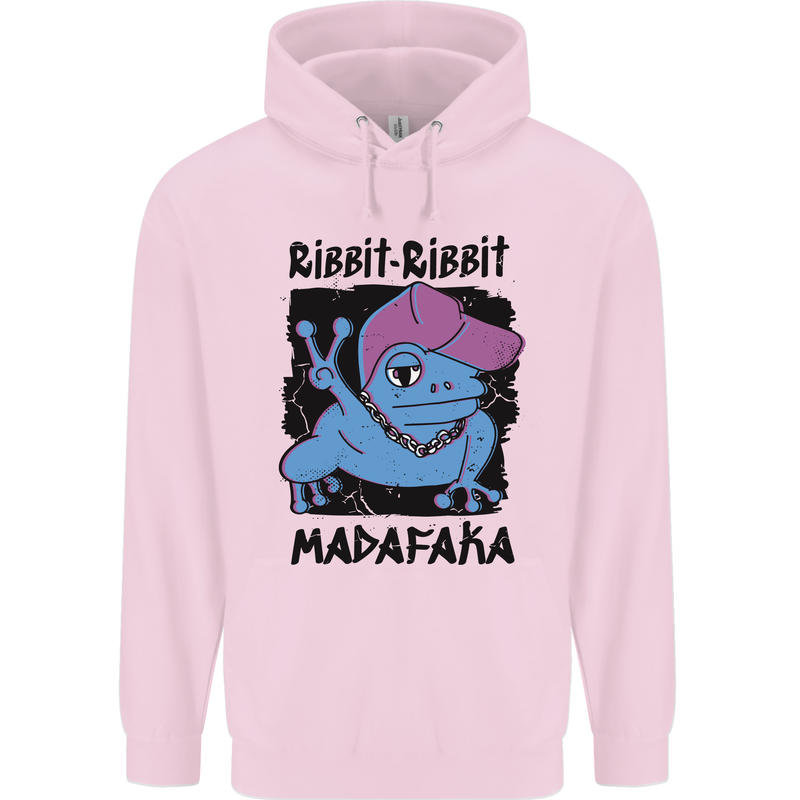 Ribbit Madafaka Funny Gangsta Frog Mens 80% Cotton Hoodie Light Pink