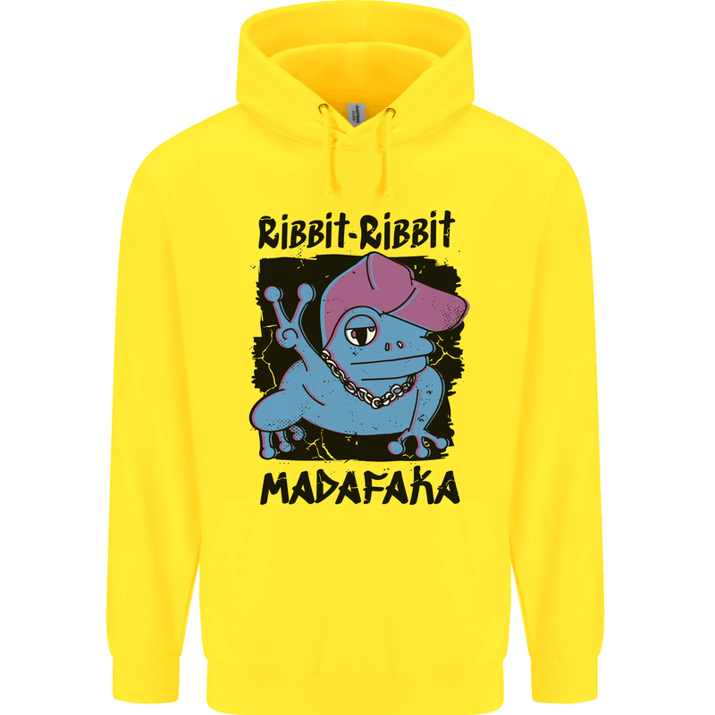Ribbit Madafaka Funny Gangsta Frog Mens 80% Cotton Hoodie Yellow