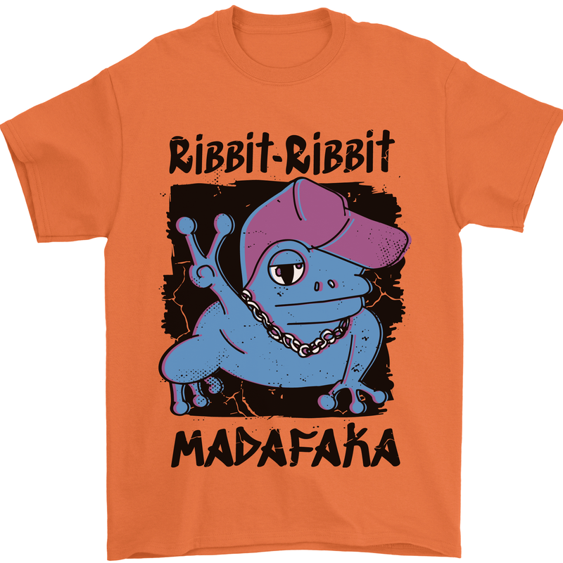 Ribbit Madafaka Funny Gangsta Frog Mens T-Shirt 100% Cotton Orange