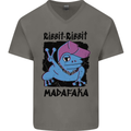 Ribbit Madafaka Funny Gangsta Frog Mens V-Neck Cotton T-Shirt Charcoal