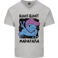 Ribbit Madafaka Funny Gangsta Frog Mens V-Neck Cotton T-Shirt Sports Grey