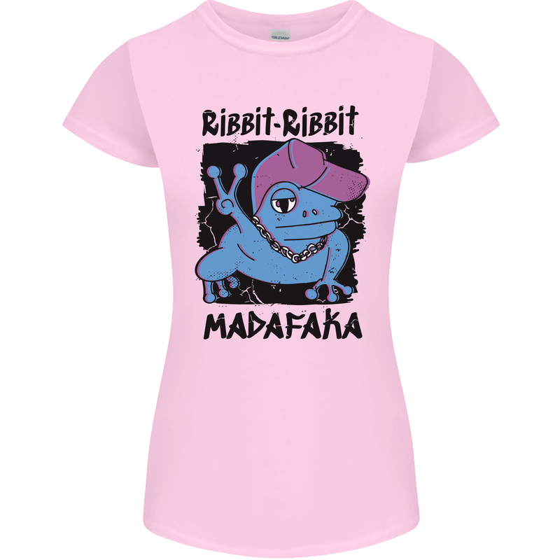 Ribbit Madafaka Funny Gangsta Frog Womens Petite Cut T-Shirt Light Pink