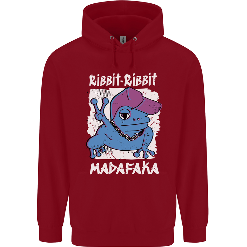 Ribbit Madafaka Funny Gangster Frog Childrens Kids Hoodie Red