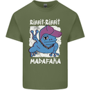 Ribbit Madafaka Funny Gangster Frog Mens Cotton T-Shirt Tee Top Military Green