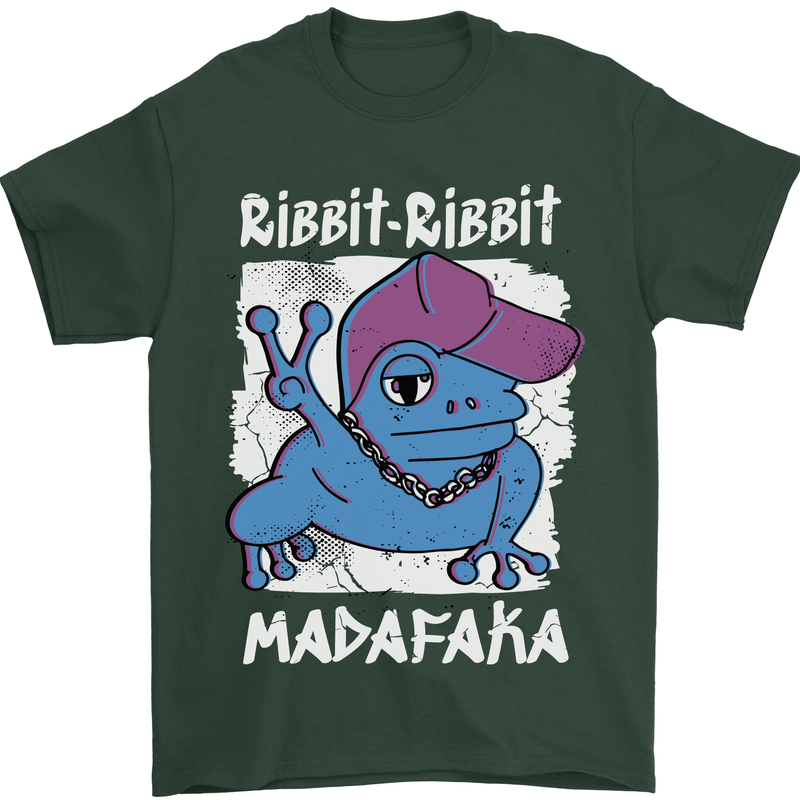Ribbit Madafaka Funny Gangster Frog Mens T-Shirt 100% Cotton Forest Green