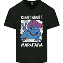 Ribbit Madafaka Funny Gangster Frog Mens V-Neck Cotton T-Shirt Black