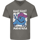 Ribbit Madafaka Funny Gangster Frog Mens V-Neck Cotton T-Shirt Charcoal