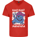 Ribbit Madafaka Funny Gangster Frog Mens V-Neck Cotton T-Shirt Red