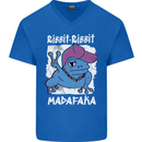 Ribbit Madafaka Funny Gangster Frog Mens V-Neck Cotton T-Shirt Royal Blue