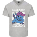 Ribbit Madafaka Funny Gangster Frog Mens V-Neck Cotton T-Shirt Sports Grey