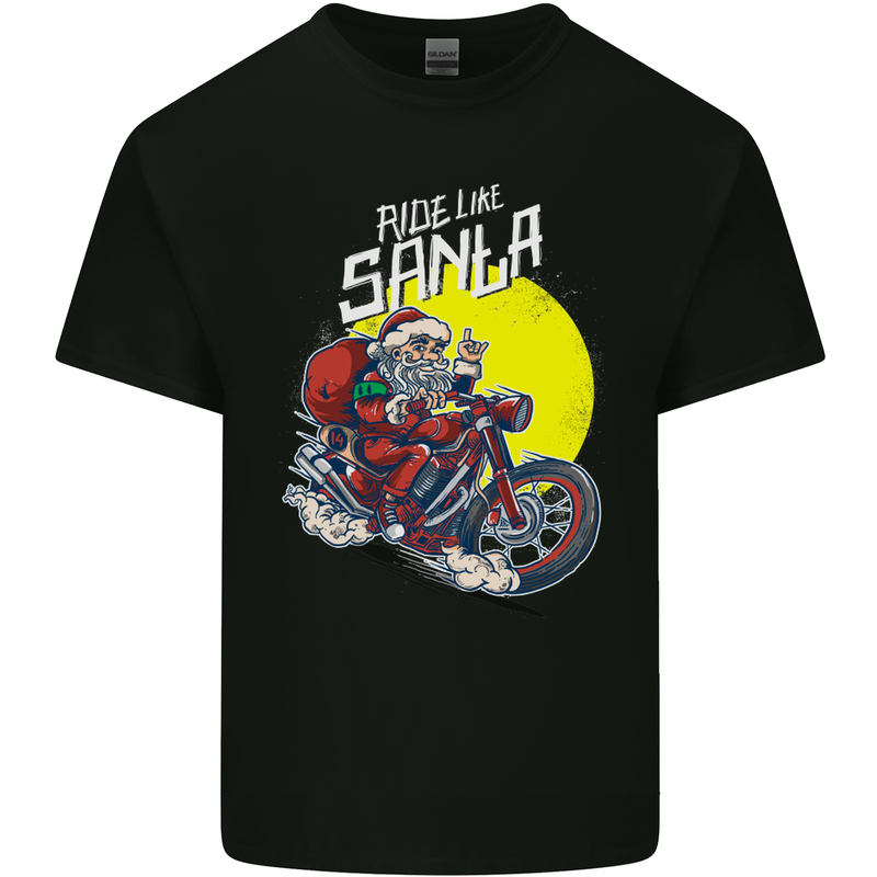 Ride Like Santa Biker Motorcycle Christmas Kids T-Shirt Childrens Black