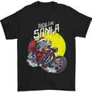 Ride Like Santa Biker Motorcycle Christmas Mens T-Shirt Cotton Gildan Black