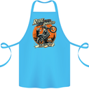 Ride Loud Ride Proud Motorbike Biker Cotton Apron 100% Organic Turquoise