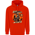 Ride Loud Ride Proud Motorbike Biker Mens 80% Cotton Hoodie Bright Red