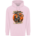 Ride Loud Ride Proud Motorbike Biker Mens 80% Cotton Hoodie Light Pink