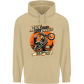 Ride Loud Ride Proud Motorbike Biker Mens 80% Cotton Hoodie Sand