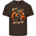 Ride Loud Ride Proud Motorbike Biker Mens Cotton T-Shirt Tee Top Dark Chocolate