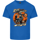 Ride Loud Ride Proud Motorbike Biker Mens Cotton T-Shirt Tee Top Royal Blue