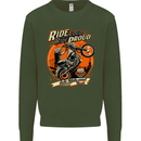 Ride Loud Ride Proud Motorbike Biker Mens Sweatshirt Jumper Forest Green