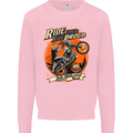Ride Loud Ride Proud Motorbike Biker Mens Sweatshirt Jumper Light Pink