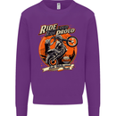 Ride Loud Ride Proud Motorbike Biker Mens Sweatshirt Jumper Purple