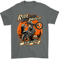 Ride Loud Ride Proud Motorbike Biker Mens T-Shirt Cotton Gildan Charcoal