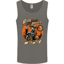 Ride Loud Ride Proud Motorbike Biker Mens Vest Tank Top Charcoal