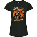 Ride Loud Ride Proud Motorbike Biker Womens Petite Cut T-Shirt Black