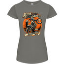 Ride Loud Ride Proud Motorbike Biker Womens Petite Cut T-Shirt Charcoal