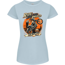 Ride Loud Ride Proud Motorbike Biker Womens Petite Cut T-Shirt Light Blue