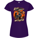 Ride Loud Ride Proud Motorbike Biker Womens Petite Cut T-Shirt Purple